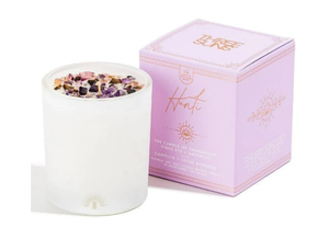 Three Suns Hunti' | Crystal Infused Candle of Tranquility | Camellia + Lotus Blossom