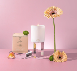 Three Suns Laken | Crystal Infused Candle of Positivity | Magnolia + Coconut