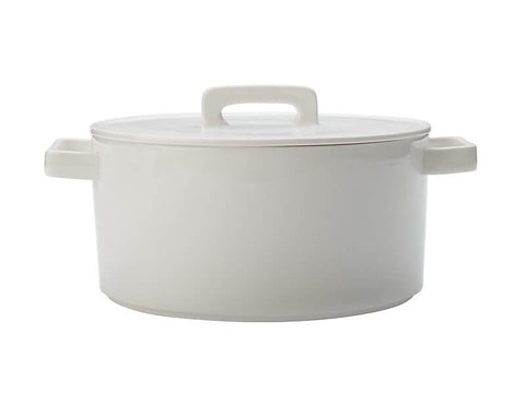 Maxwell & Williams Epicurious Round Casserole 2.6L White Gift Boxed