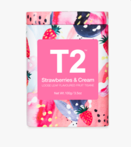 T2 Loose Leaf Strawberries And Cream 100g Icon Tin