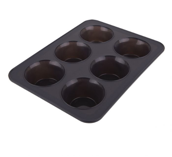 Daily Bake 6 Cup Silicone Jumbo Muffin Pan - Charcoal