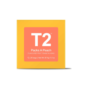 T2 Tea Bag Packs a Peach 25pk Gift Cube