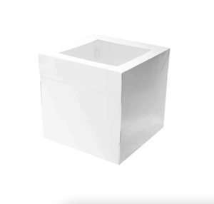 Mondo White Cake Box 25cm Tall Square - 25cm x 25cm
