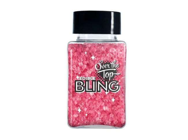 Over The Top Edible Bling Sanding Sugar Pink 80g