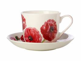 Maxwell & Williams Katherine Castle Floriade Breakfast Cup & Saucer 480ML Gift Boxed - Ranunculus