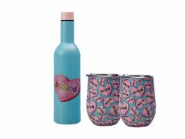 Maxwell & Williams Kasey Rainbow  Double Wall Insulated Wine Set 3pc Gift Boxed - Be Kind*