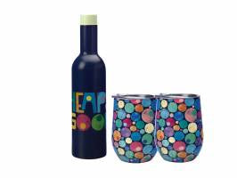 Maxwell & Williams Kasey Rainbow Be Kind Double Wall Insulated Wine Set 3pc Gift Boxed - Heaps Good*
