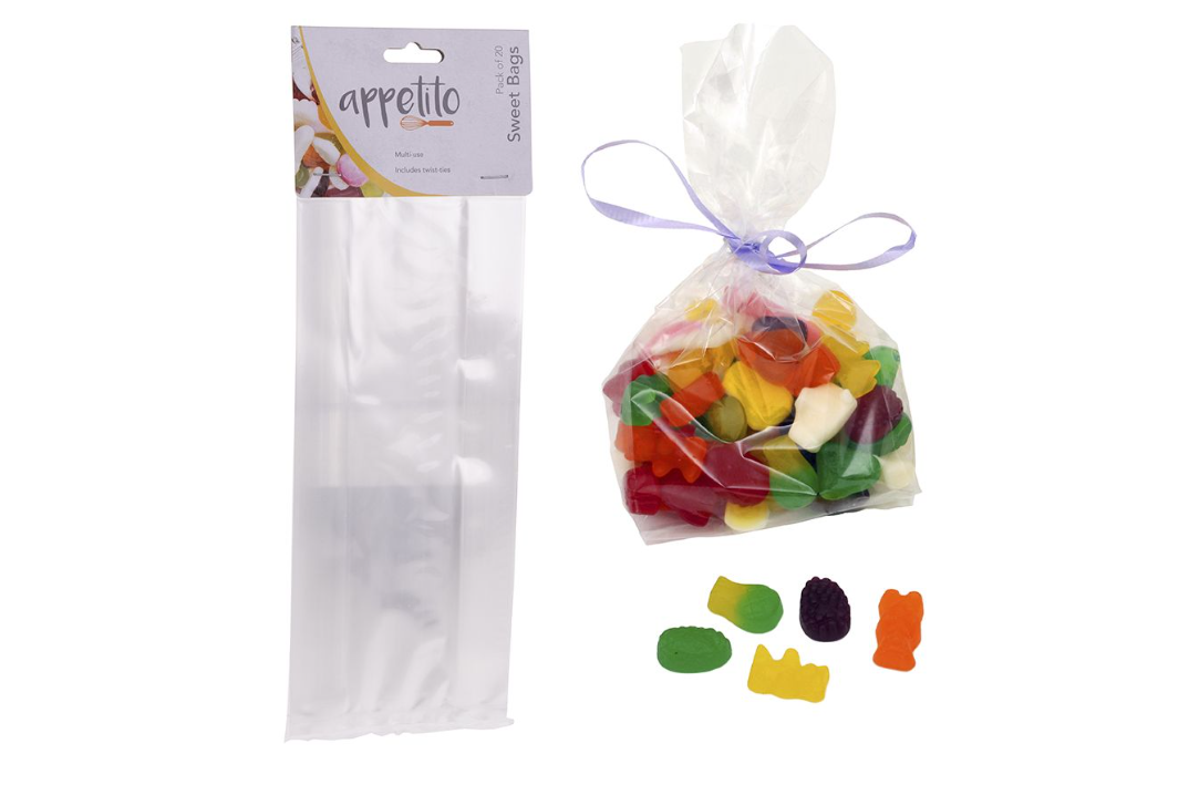 Appetito Clear Lolly "Sweet" Bags 20pk *