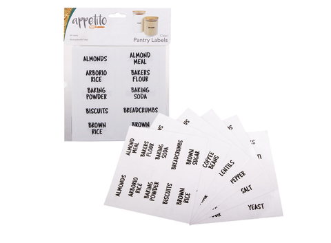 Appetito Clear Pantry Labels Pack of 60