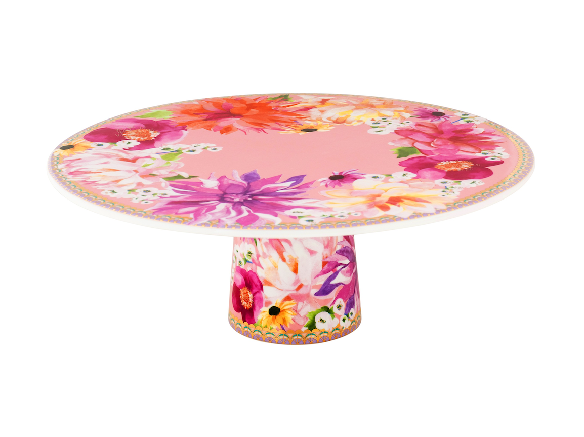 Maxwell & Williams Teas & C's Dahlia Daze Footed Cake Stand 28cm Pink Gift Boxed