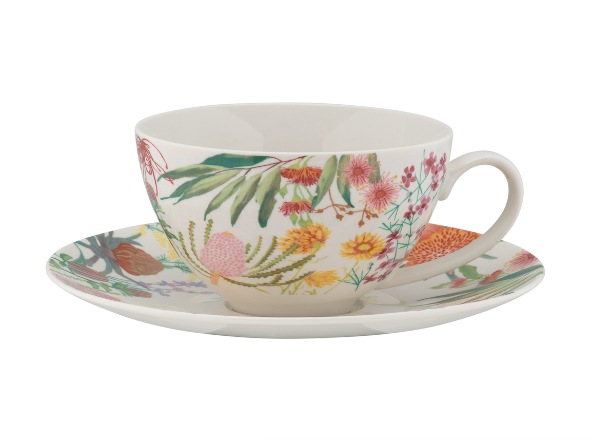 Maxwell & Williams Royal Botanic Gardens Native Blooms Coupe Breakfast Cup & Saucer 400ML