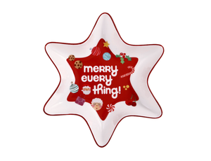 Maxwell & Williams Kasey Rainbow Sparkly Season Star Dish 21.5cm Red Gift Boxed
