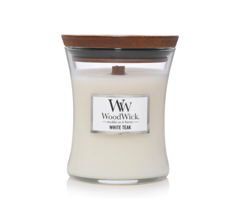 WoodWick Candle 275g White Teak