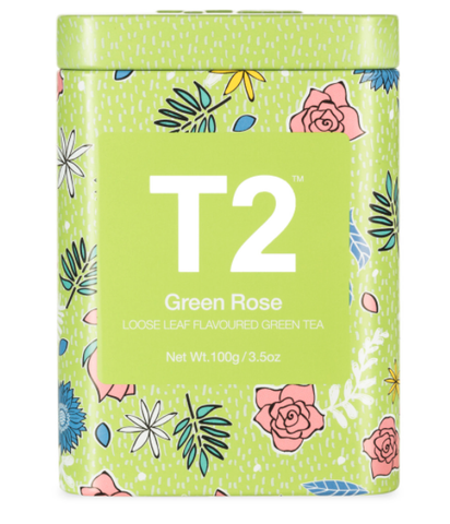 T2 Loose Leaf Green Rose 100g Icon Tin