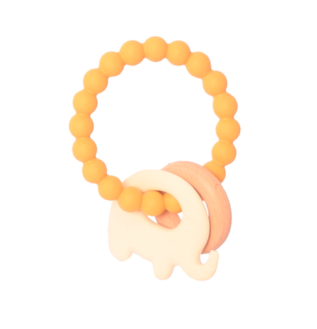 Splosh Baby Silicone Elephant Teether Mustard