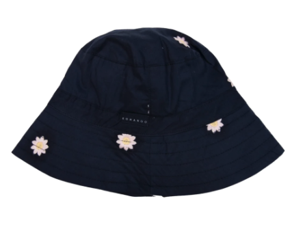 Korango Flower Embroidered Sun Hat - Navy