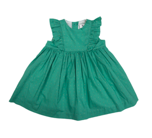 Korango Gold Spot Frill Dress - Green