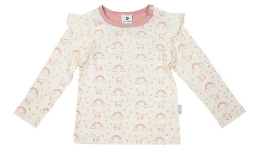 Korango Unicorns & Rainbows AOP Top - Cream