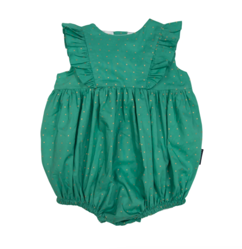 Korango Gold Spot Frill Sunsuit - Green