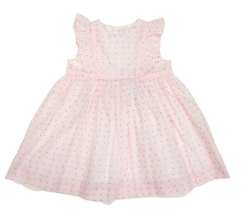 Korango Gold Spot Frill Dress - Light Pink