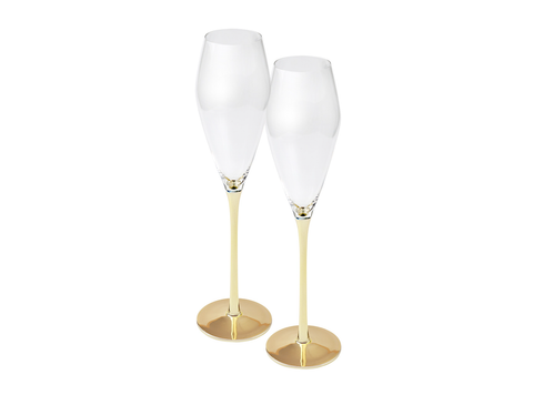 Maxwell & Williams Everleigh Prosecco Glass 250ML Set of 2 Gold Gift Boxed