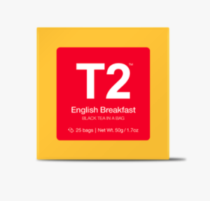 T2 Tea Bag English Breakfast 25pk Gift Cube