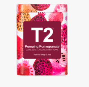 T2 Loose Leaf Pumping Pomegranate 100g Icon Tin