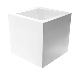 Mondo White Cake Box 30cm Tall Square - 30 x 30cm
