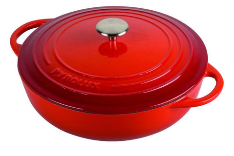 Pyrolux Pyrochef Cast Iron Chef Pan 24cm 2.5L Red